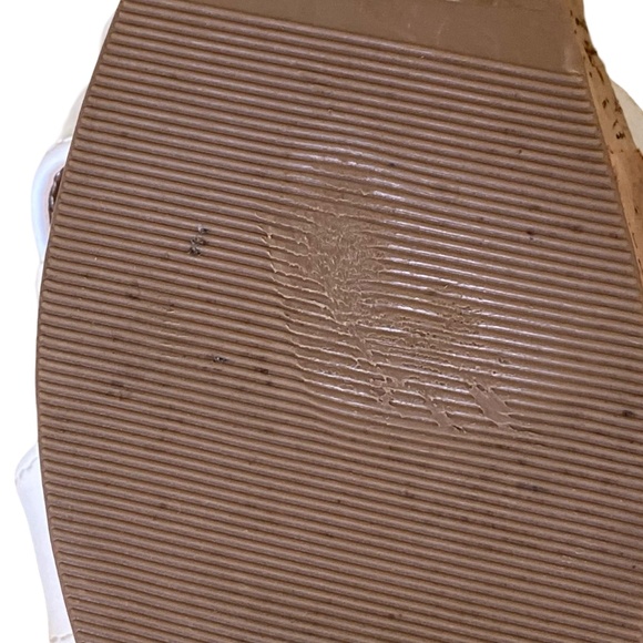 Lulu's White Cork Wedge 4" Ankle Strap Sandal.Casual Summer. Sz 7 - Picture 13 of 15